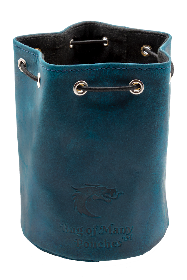 Ultimate Bag of Many Pouches Dice Bag - Blue Leather
