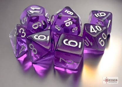 View Larger Chessex Translucent Mini 7 Die Set Purple/White