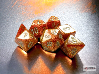 Chessex Glitter Mini 7 Die Set Gold/Silver