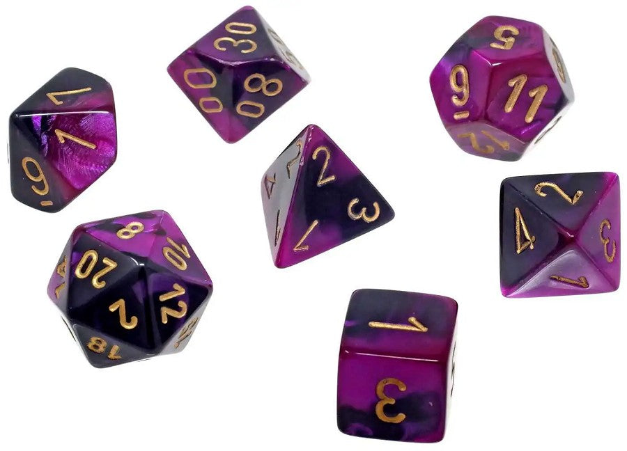 Gemini Mini 7 Die Set Black Purple Gold