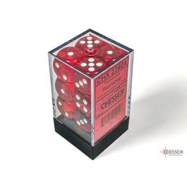 Chessex Translucent Red/white 16MM D6 Dice Block