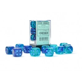 Chessex: Gemini Blue-Blue/Light Blue 16mm