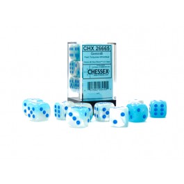 Chessex: Gemni Pearl Turquoise-White/Blue 16mm