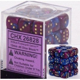 Chessex: Gemini Blue-Purple/Gold 12Mm D6 Dice (Copy)