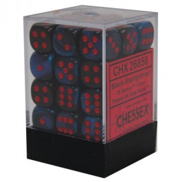 Chessex: Gemini Black-Starlight Red 12Mm D6 Dice