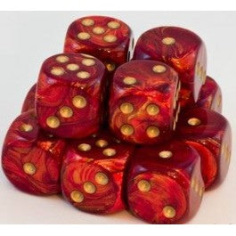 Chessex Scarab Scarlet/gold 16MM D6 Dice Block