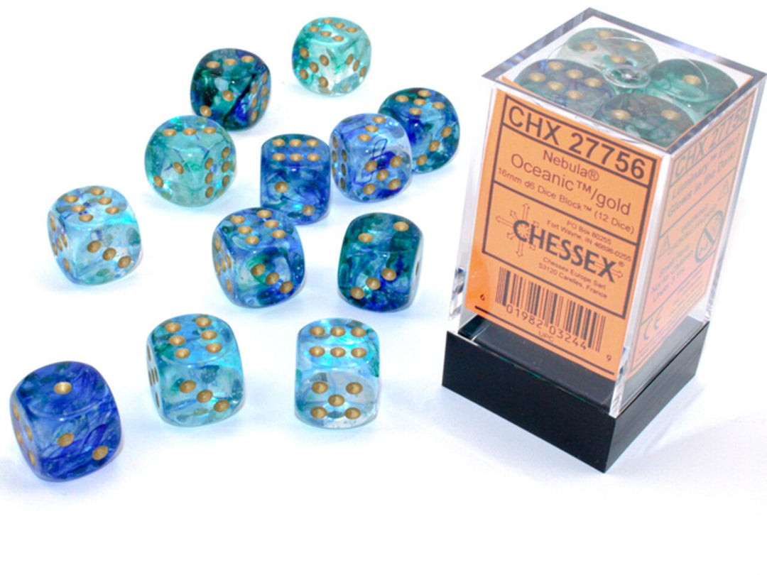 Chessex Nebula Oceanic Gold Luminary 16 MM Set