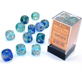 Chessex Nebula Oceanic/gold 16MM D6 Dice Block