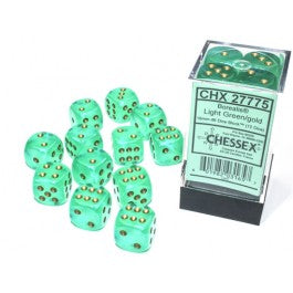 Chessex Borealis Light Green/gold 16MM D6 Dice Block