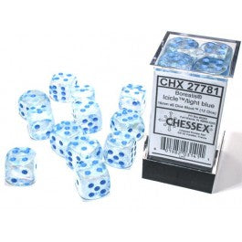 Chessex Borealis Icicle/light blue 16MM D6 Dice Block