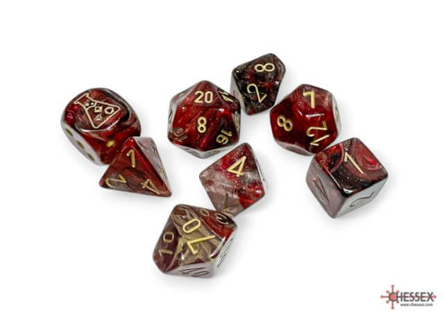 Chessex Cosmos/Gold 7 Die Set with Bonus Die