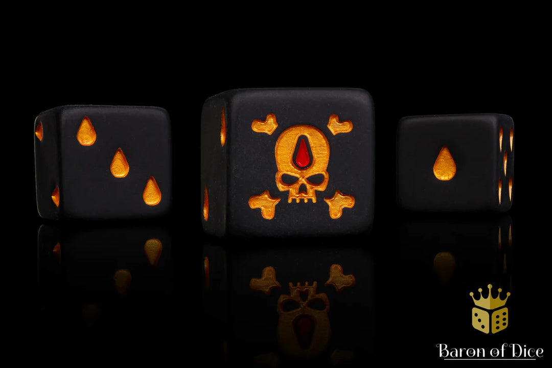 Martian Red Square Corner 25 Dice Set