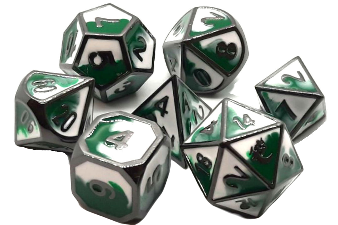 Dragon Forged - Green & White w/ Black Nickel