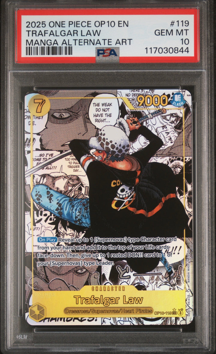 Graded Trafalgar Law (119)(Manga) OP10-119 Royal Blood Foil - PSA 10