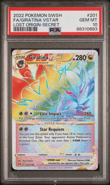 LOST ORIGIN #201 FA/GIRATINA VSTAR LOST ORIGIN-SECRET PSA 10