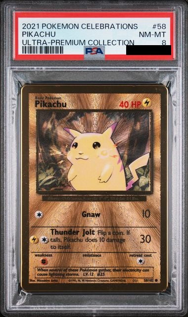 PIKACHU ULTRA-PREMIUM COLLECTION Metal Card PSA 8
