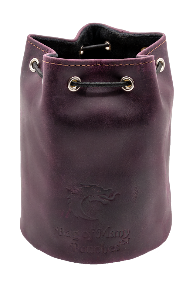 Ultimate Bag of Many Pouches Dice Bag - Purple Leather