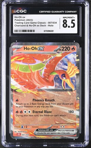 CGC 8.5 Ho-Oh EX 007/034 Charizard & Ho-Oh EX Deck Full Art Pokemon Card