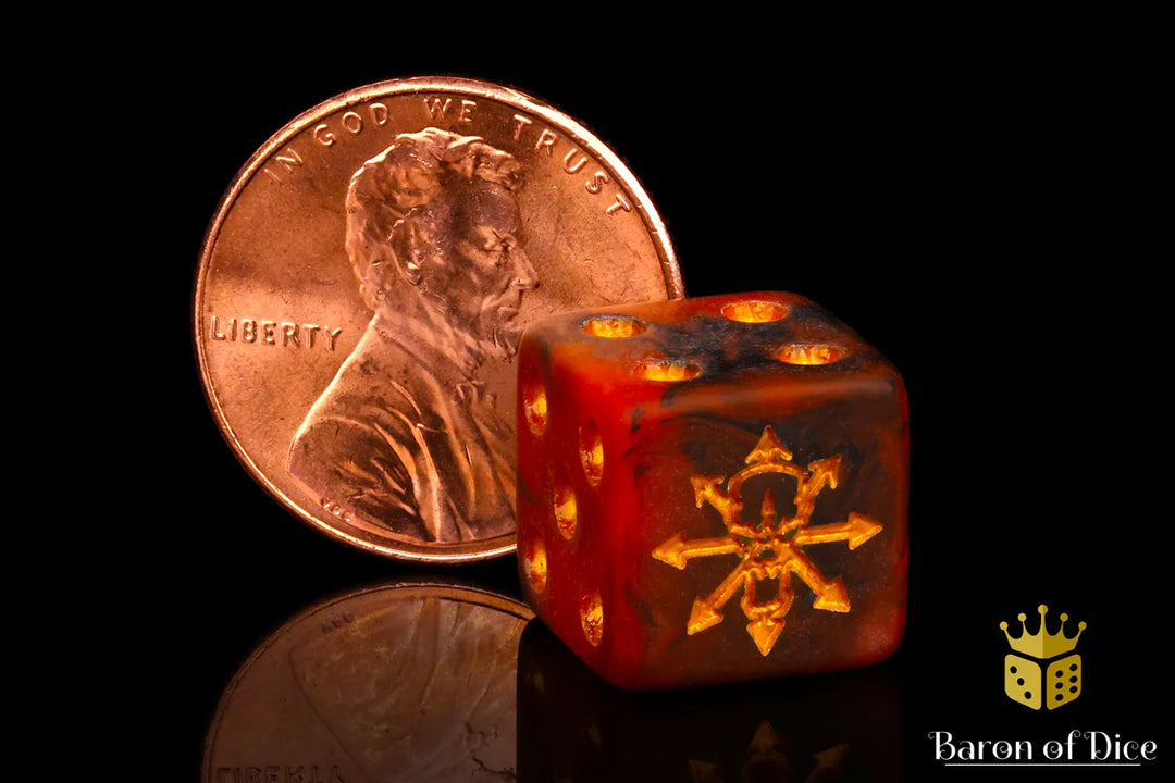 Tainted Knight - Red Square Corner 25 Dice Set (12mm Mini)
