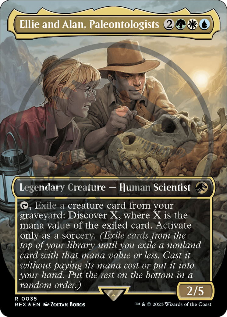 Ellie and Alan, Paleontologists (REX-035) -  (Borderless) Foil