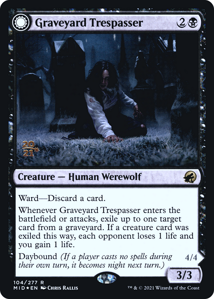 Graveyard Trespasser // Graveyard Glutton (PRE-104S) - : (Double Faced Transform) Foil