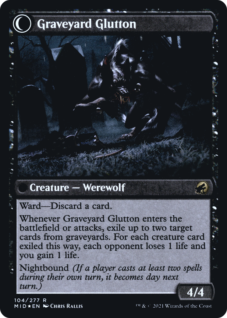 Graveyard Trespasser // Graveyard Glutton (PRE-104S) - : (Double Faced Transform) Foil