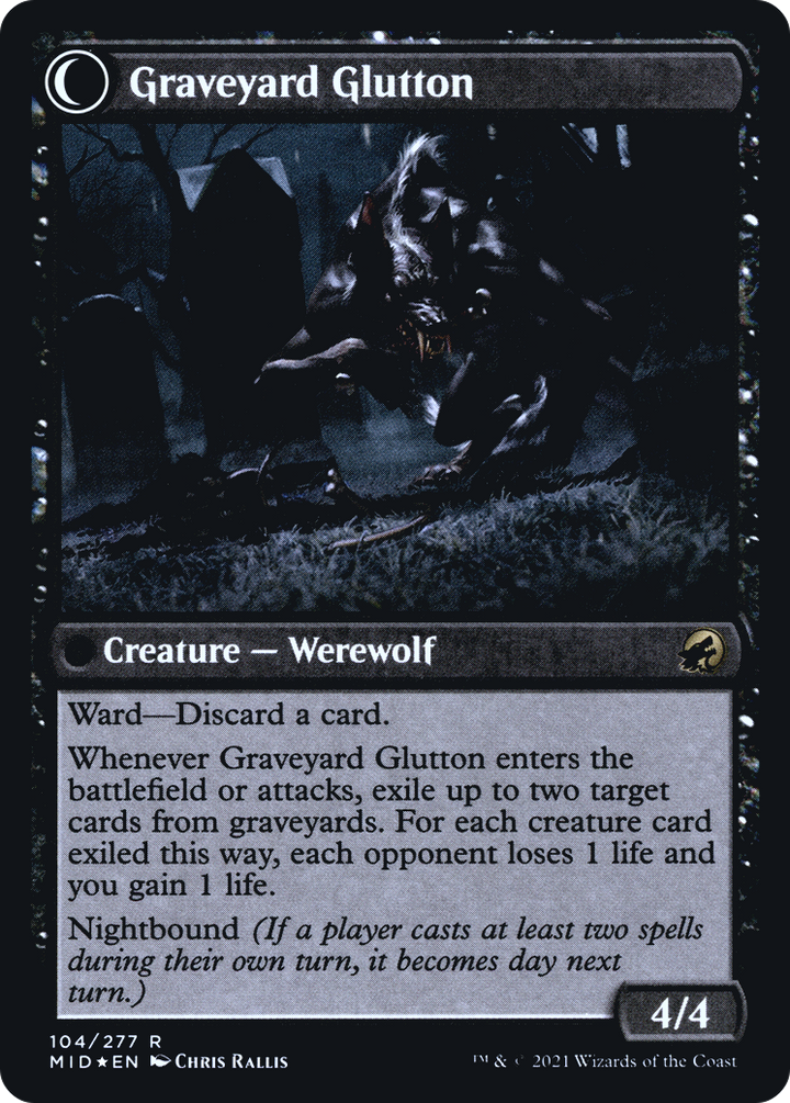 Graveyard Trespasser // Graveyard Glutton (PRE-104S) - : (Double Faced Transform) Foil