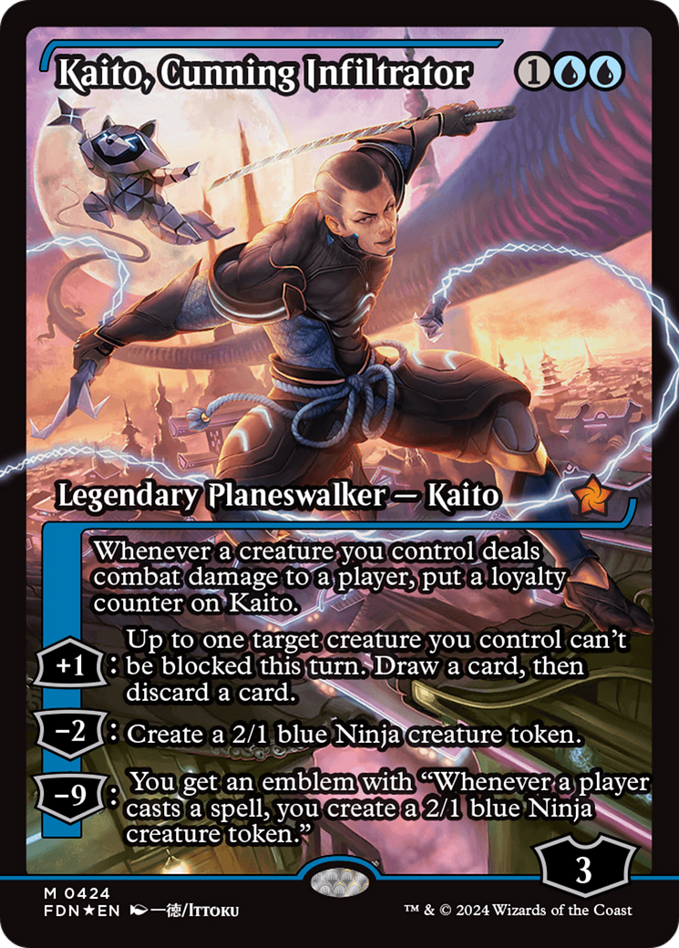 Kaito, Cunning Infiltrator (FDN-424) - : (Showcase) Foil