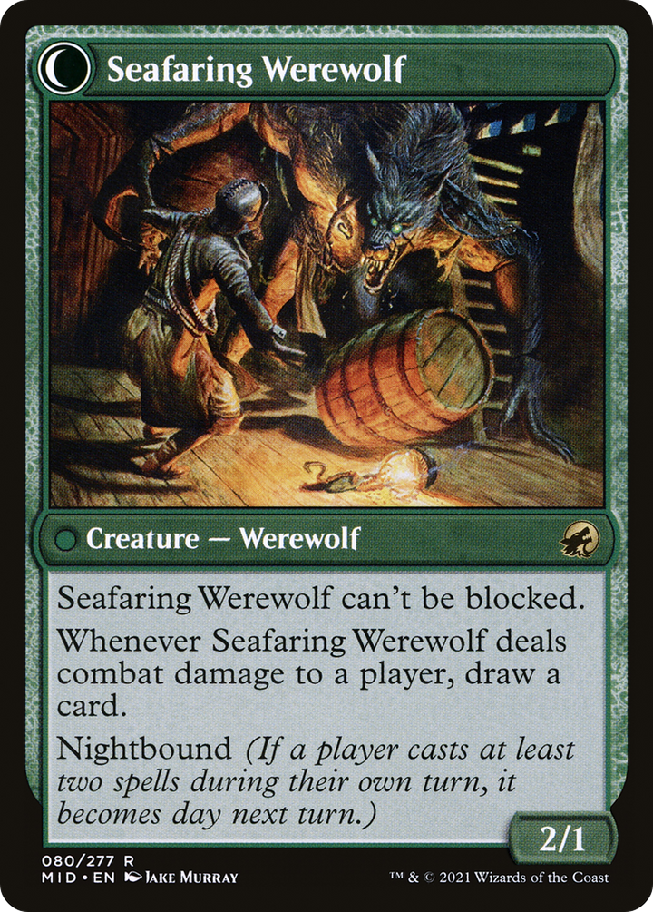 Suspicious Stowaway // Seafaring Werewolf (MID-080) - : (Double Faced Transform)