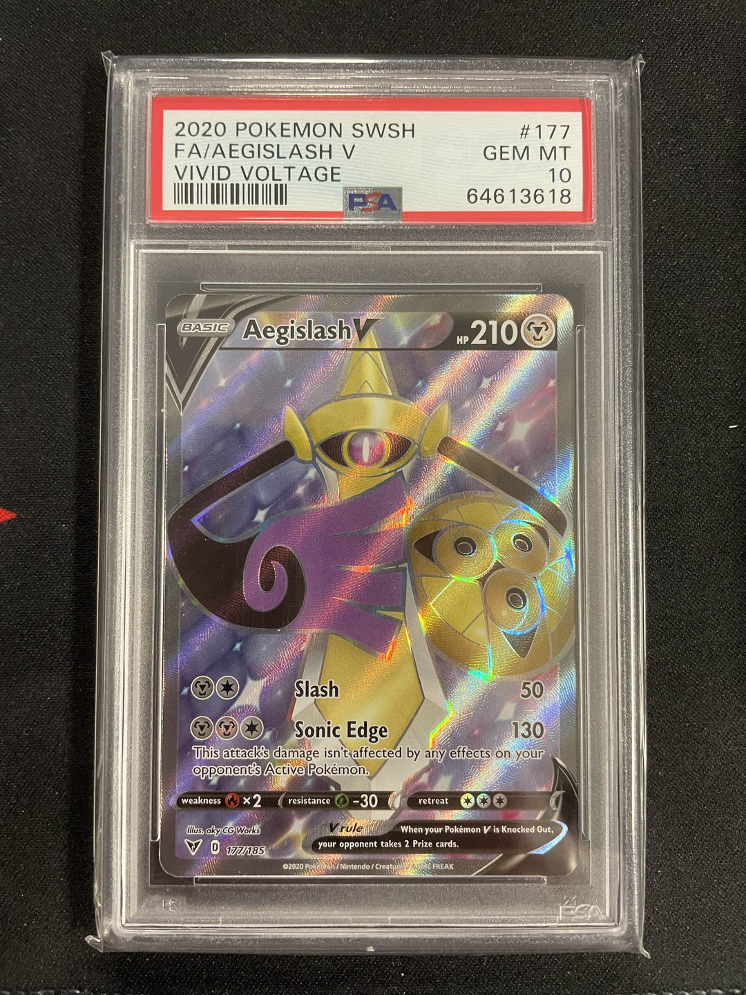 Aegislash V Full Art Vivid Voltage PSA 10