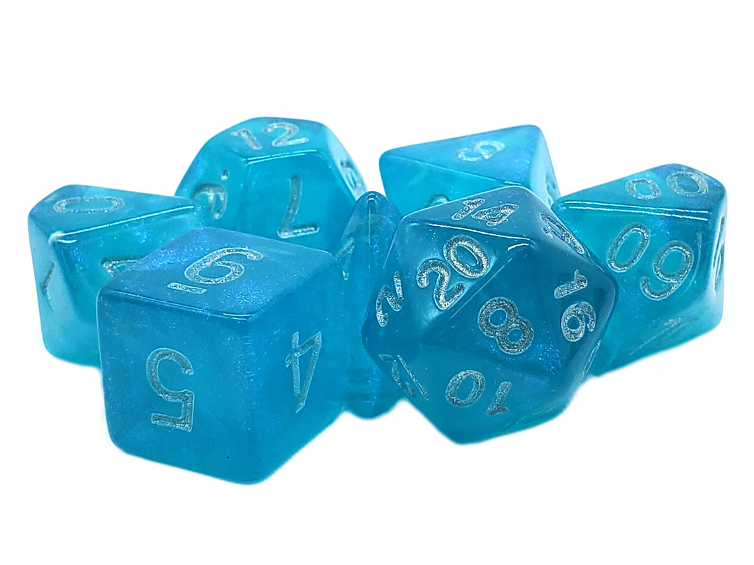 7 Piece DnD RPG Dice Set: Galaxy - Arctic Shimmer