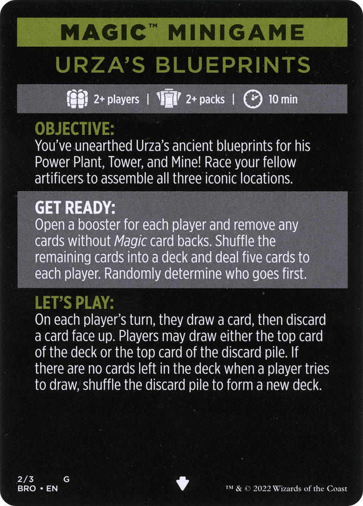 Urza's Blueprints (minigame) // Urza's Blueprints (cont'd) (MBRO-002) -