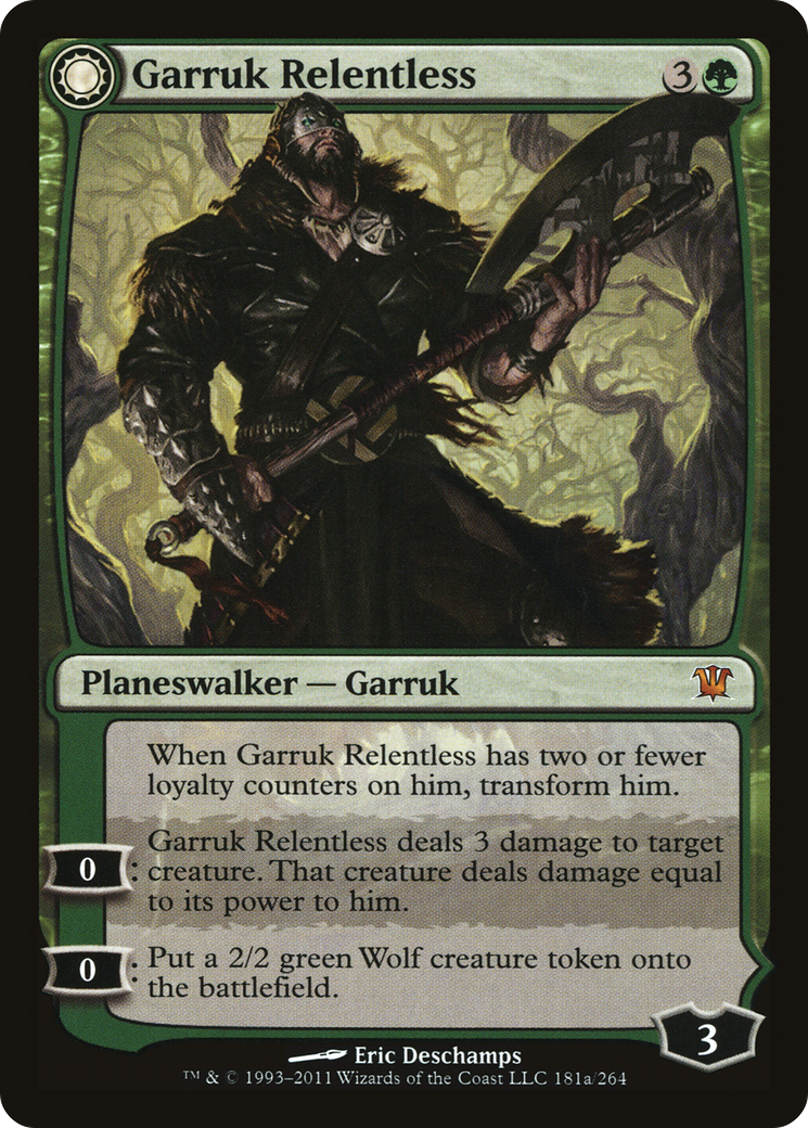 Garruk Relentless // Garruk, the Veil-Cursed (ISD-181) - : (Double Faced Transform) Foil