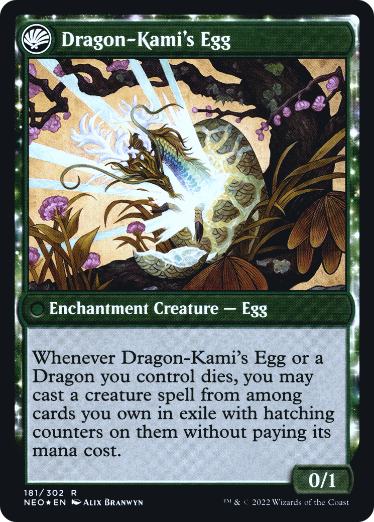 The Dragon-Kami Reborn // Dragon-Kami's Egg (PRE-181S) - : (fandfc, enchantment) Foil