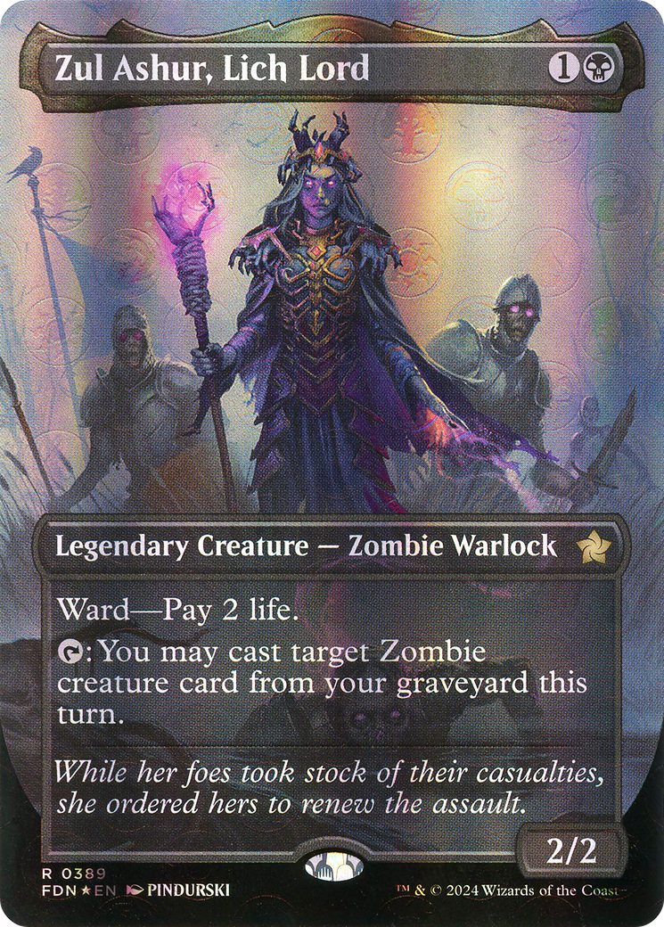 Zul Ashur, Lich Lord (FDN-389) -  (Borderless) Foil