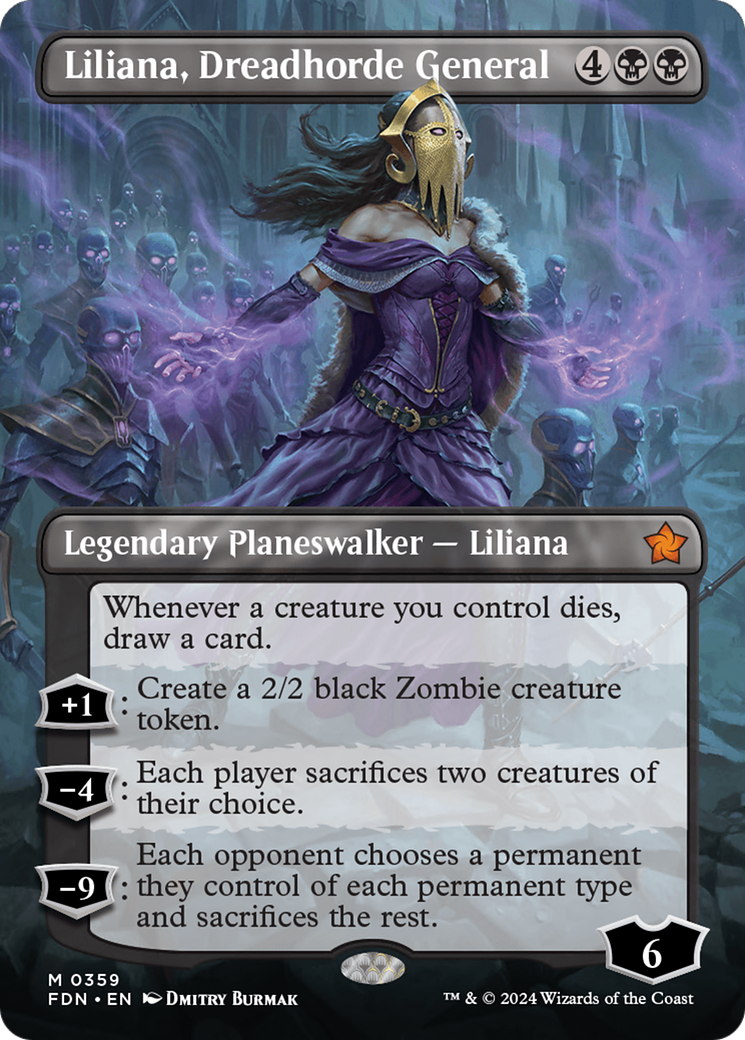 Liliana, Dreadhorde General (FDN-359) -  (Borderless) Foil