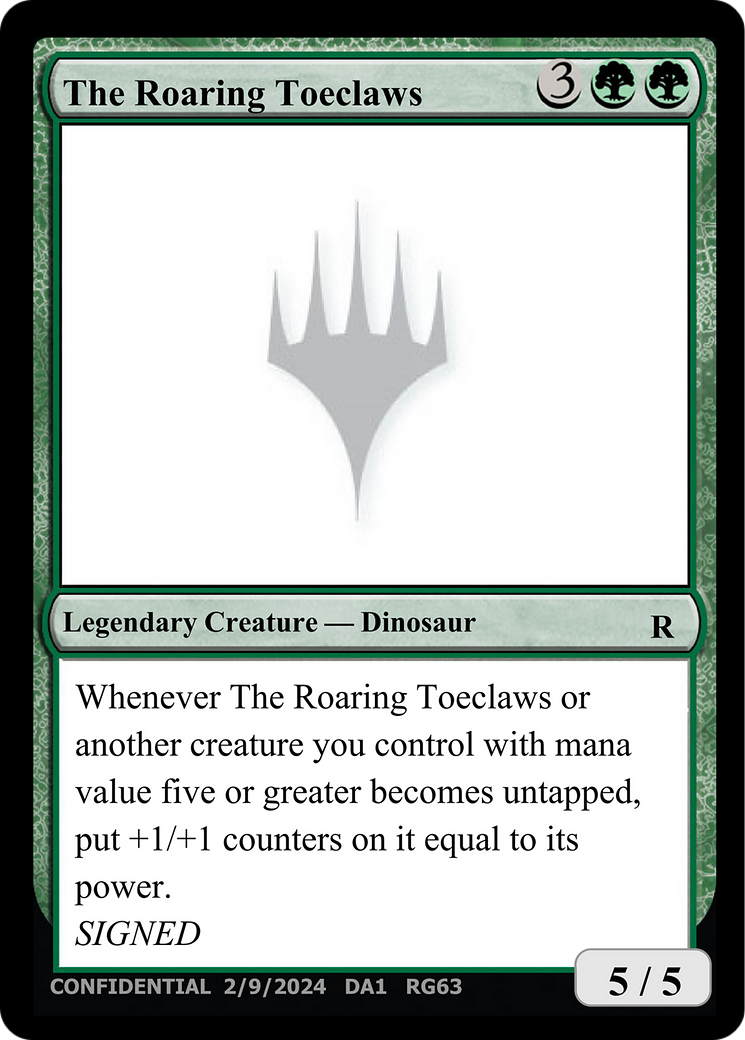 The Roaring Toeclaws (DA1-RG63) -