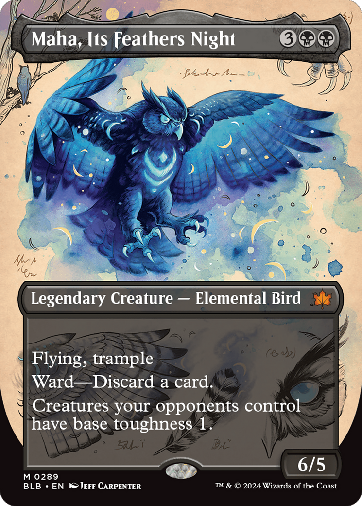 Maha, Its Feathers Night (BLB-289) - : (Showcase) (Borderless) Foil