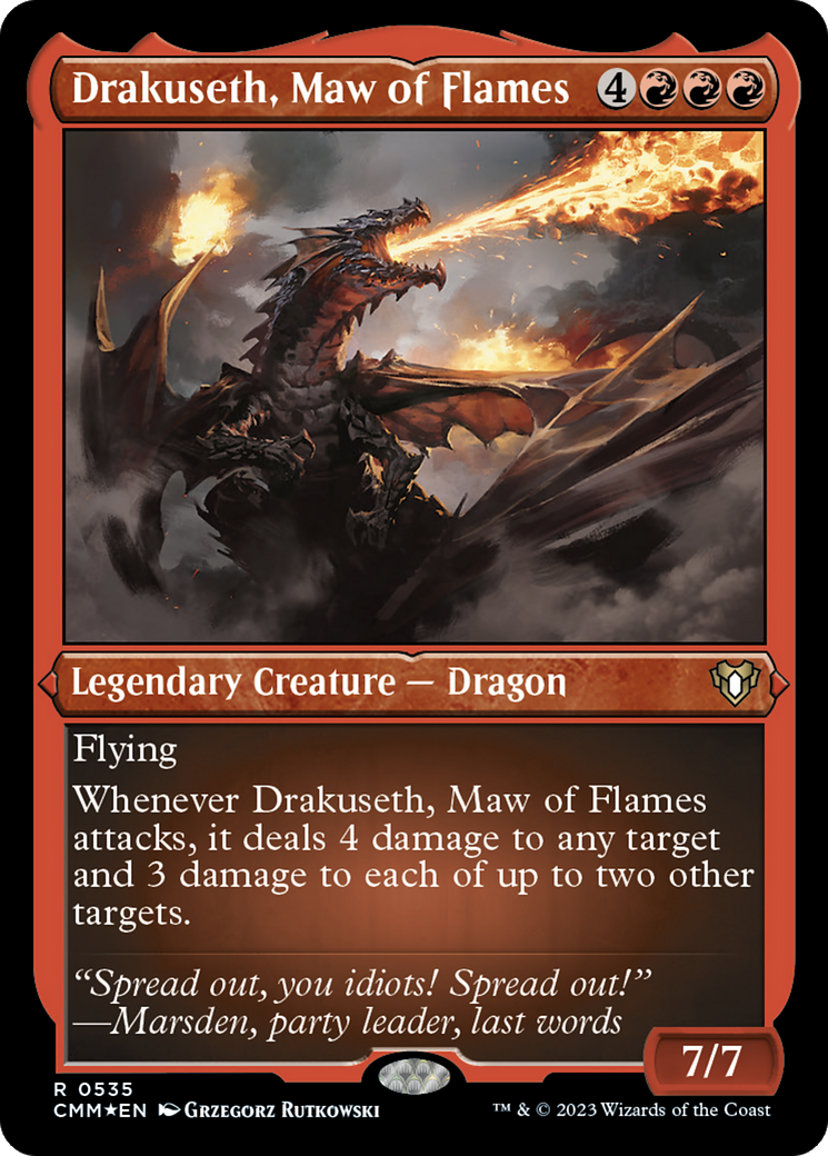 Drakuseth, Maw of Flames (CMM-535) -  Etched Foil