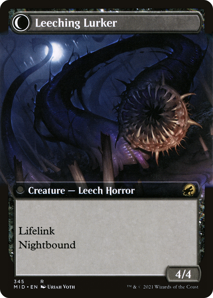 Curse of Leeches // Leeching Lurker (MID-345) - : (Extended Art, Double Faced Transform)