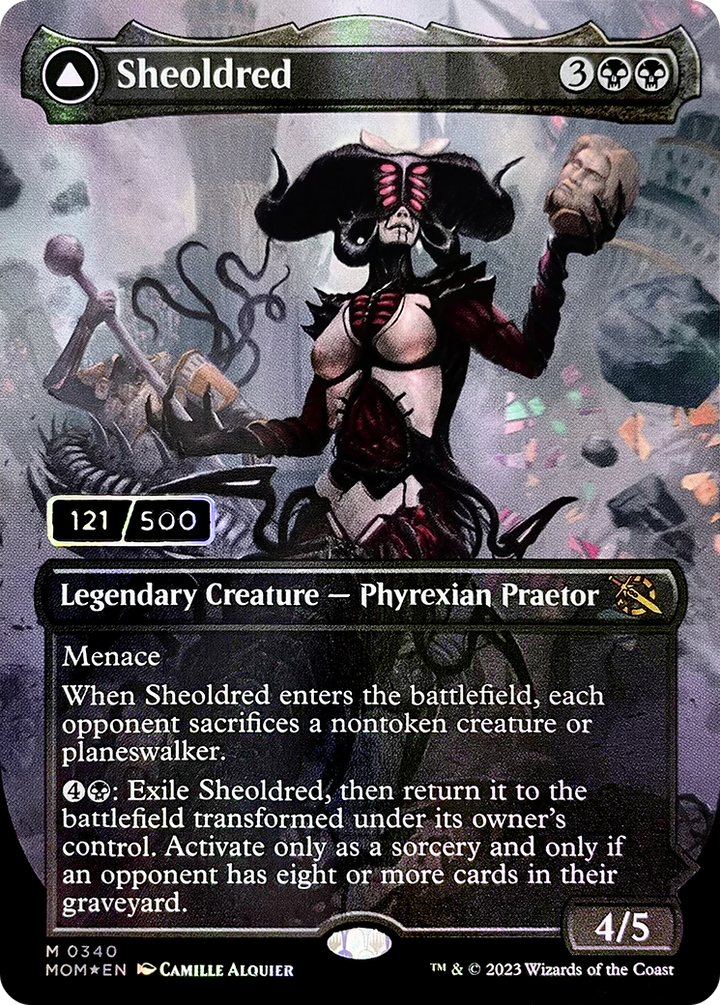 Sheoldred // The True Scriptures (MOM-340) -  (Borderless) Foil