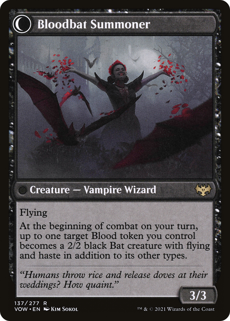 Voldaren Bloodcaster // Bloodbat Summoner (VOW-137) - : (Double Faced Transform)