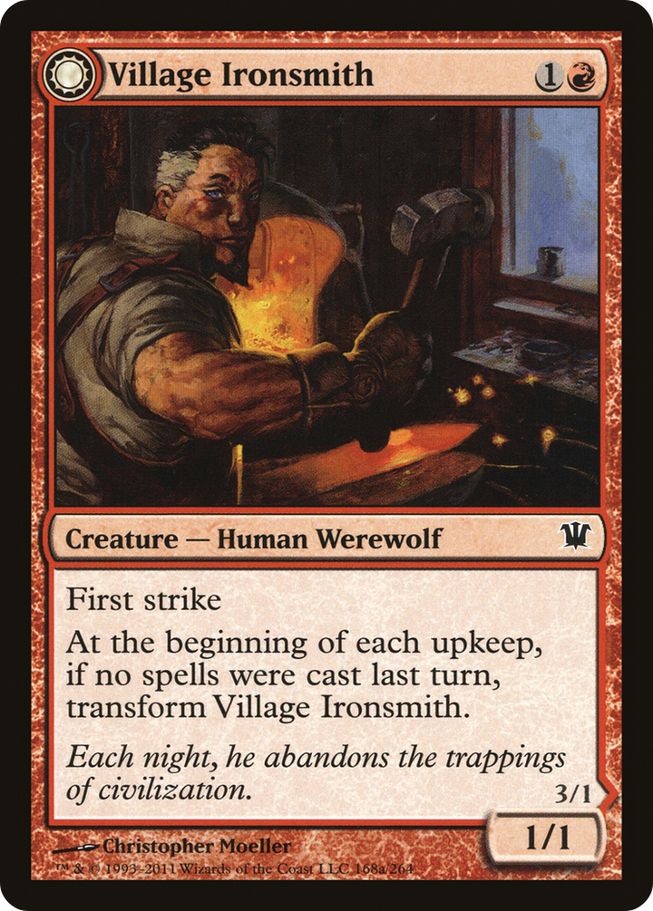 Village Ironsmith // Ironfang (ISD-168) - : (Double Faced Transform)