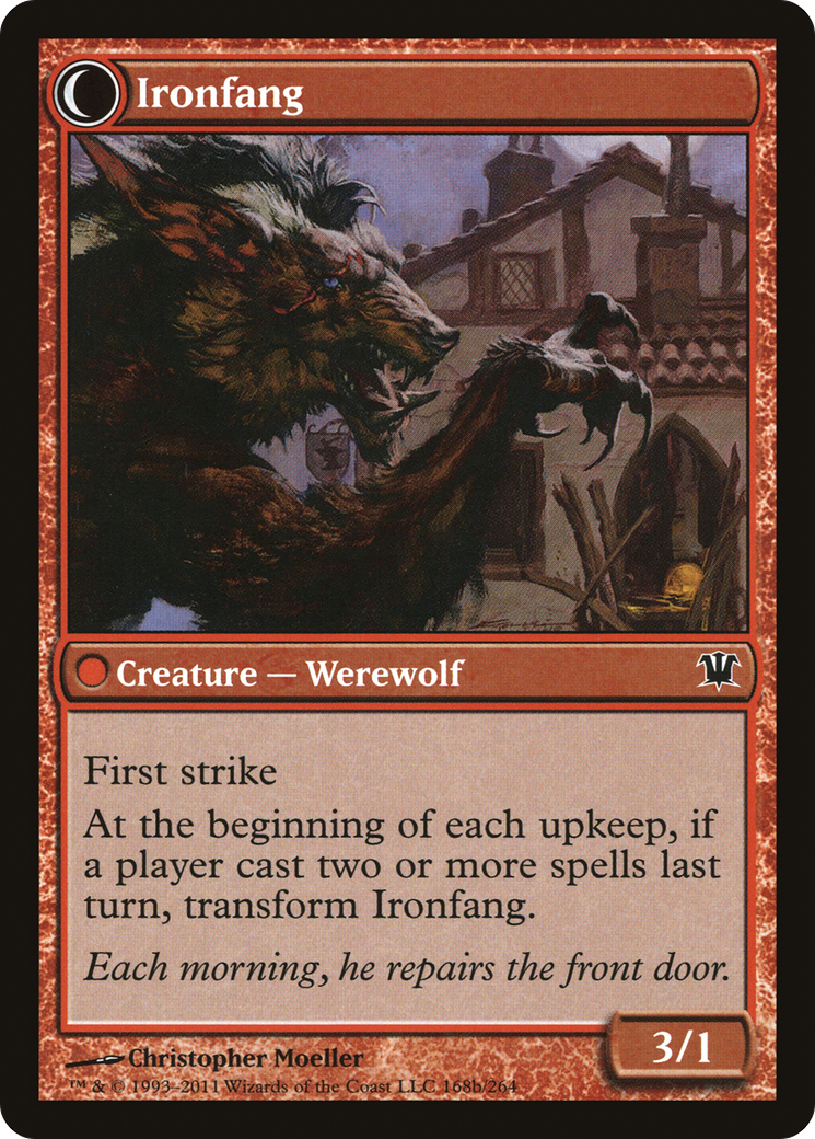 Village Ironsmith // Ironfang (ISD-168) - : (Double Faced Transform) Foil