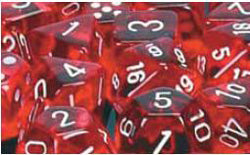 Chessex:  Translucent Red/White 12Mm D6 Dice