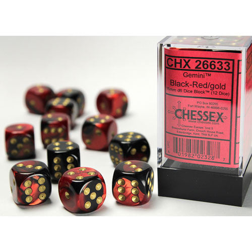 Chessex: Gemini Black-Red / Gold 16mm