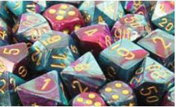 Chessex:  Gemini Purple-Teal/gold 12Mm D6 Dice