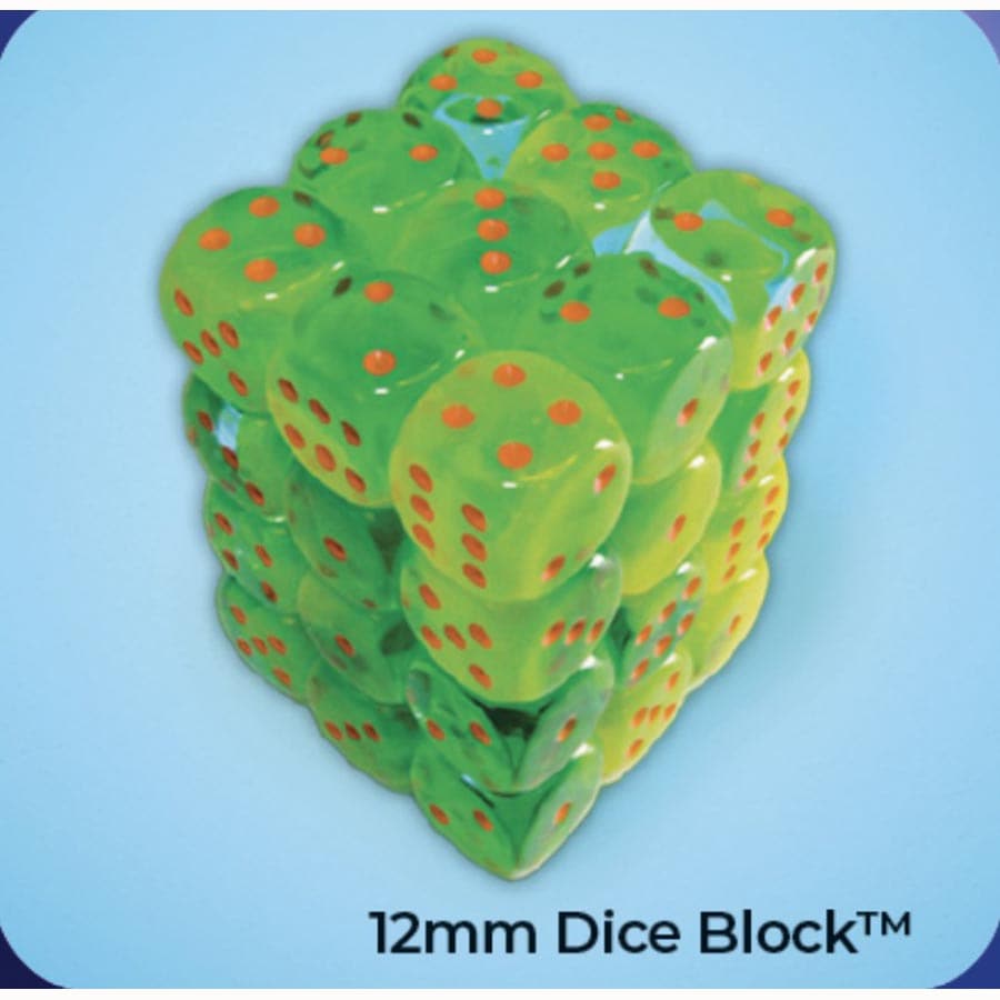 Chessex:  Gemini Plama Green-Teal/orange 12Mm D6 Dice