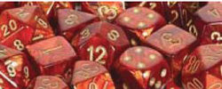 Chessex:  Scarab Scarlet/gold 12Mm D6 Dice