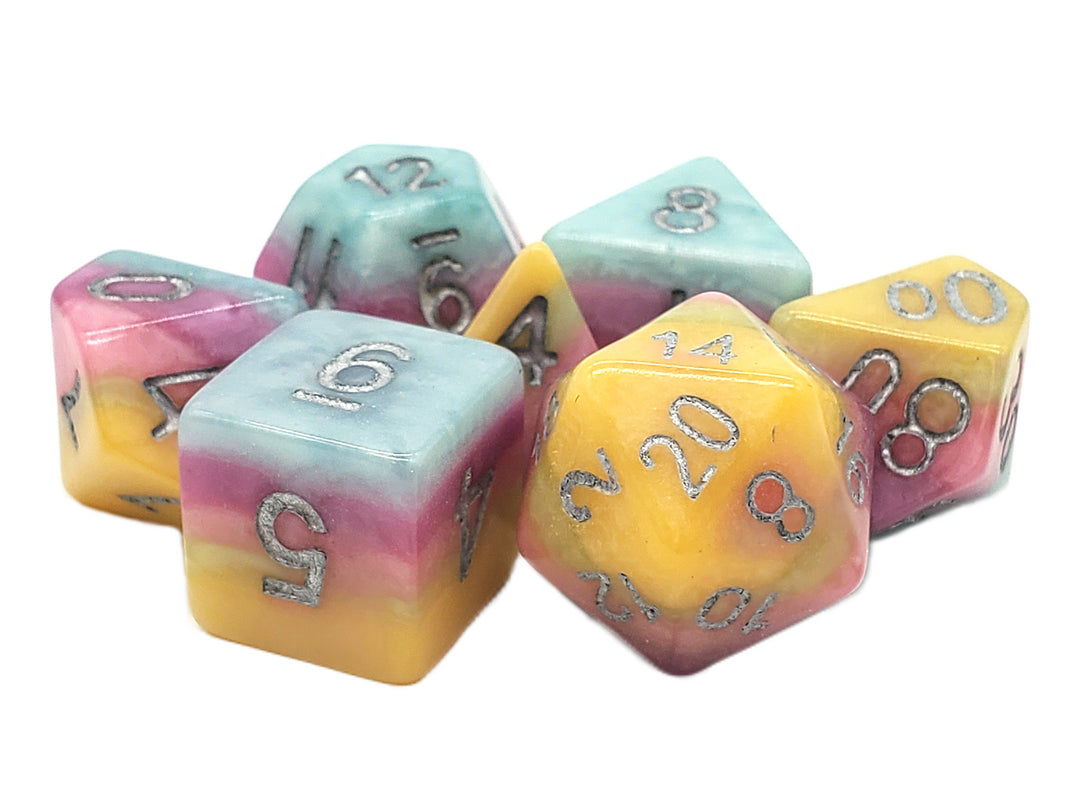 7 Piece DnD RPG Dice Set: Gradients - Crystal Mine